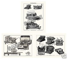 Hammond Remington Mignon Oliver Empire Typewriter etc 3 Reproduction Prints thumbnail