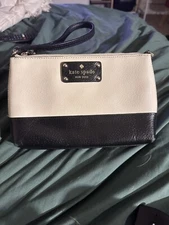 kate spade new york black and white colorblock handbag