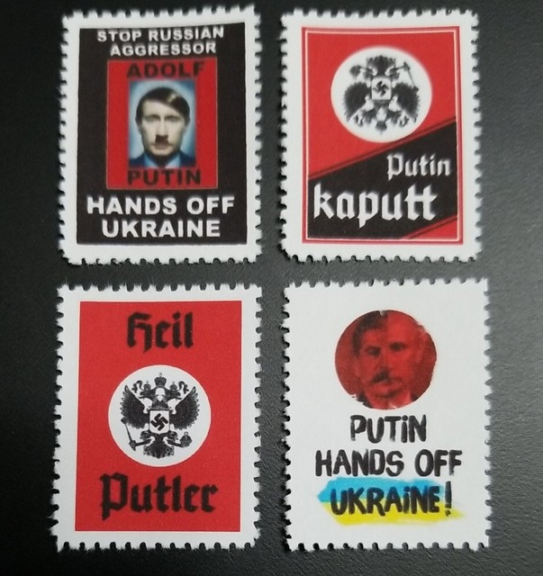 2022 Russo-Ukrainian War Anti-Putin Putler *Made in Ukraine* Cinderella Stamps 2022 Russo-Ukrainian War Anti-Putin Putler *Made in Ukraine* Cinderella Stamps