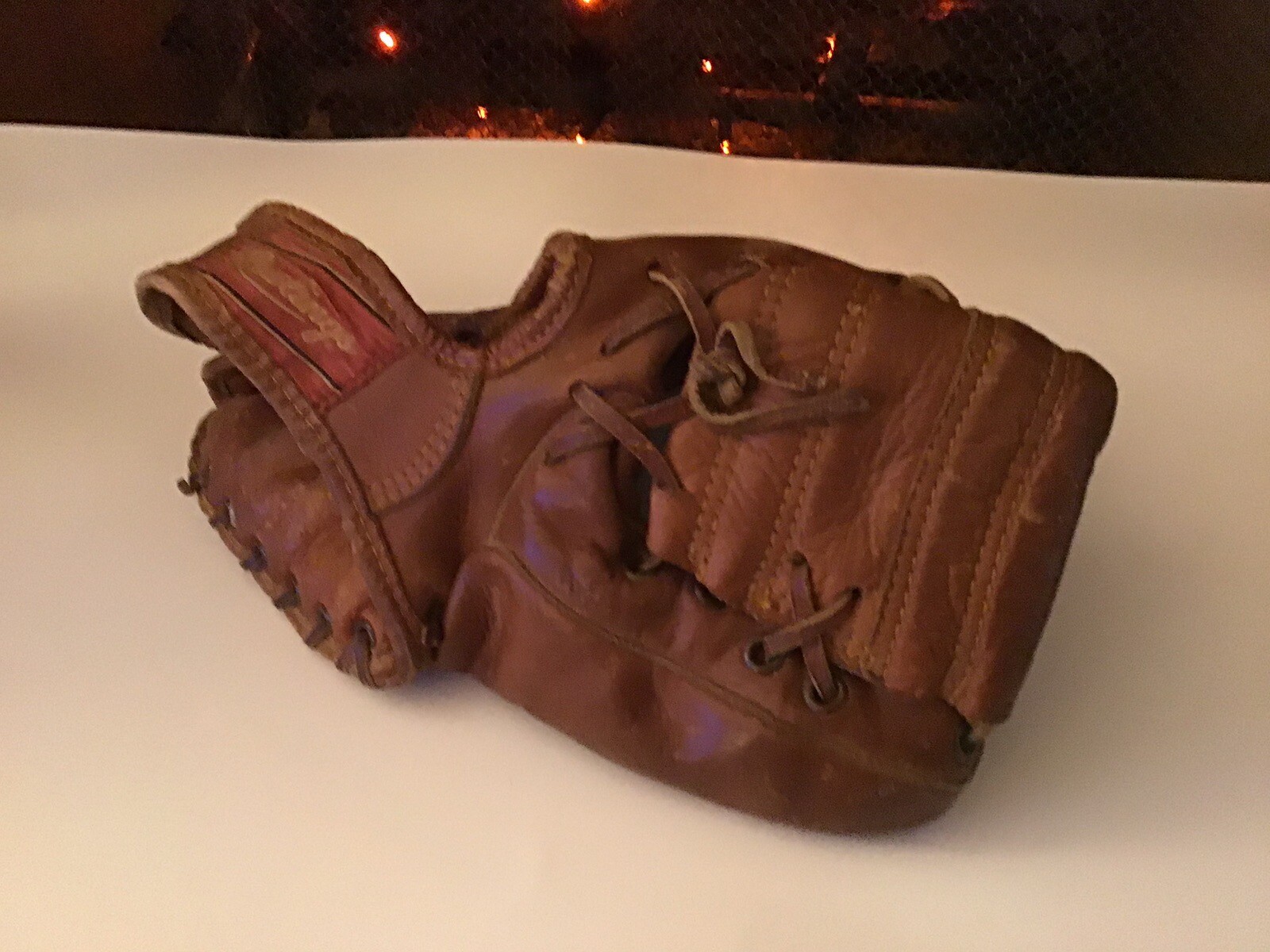Vintage 1950s Lew Burdette Rawlings LB10 World Series Baseball Leather