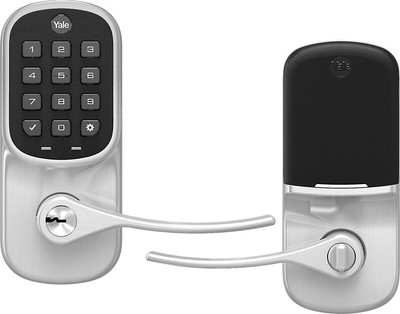 Yale Real Living Lever Keypad Entry Lock with August Assured Satin Nickel