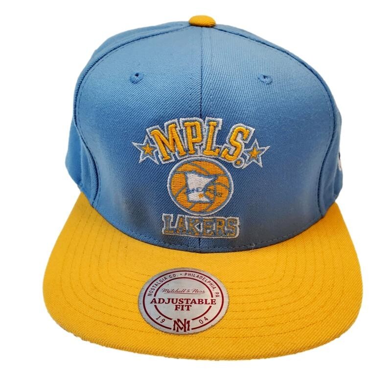 Minneapolis Lakers Mitchell Ness MPLS Cap Hat Snapback Blue NBA