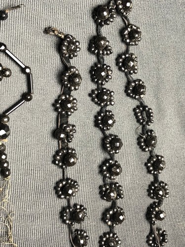 Antique Victorian Jet Bead Faceted Beads Bohemian or French? Lot of 3 Strands - Picture 3 of 8