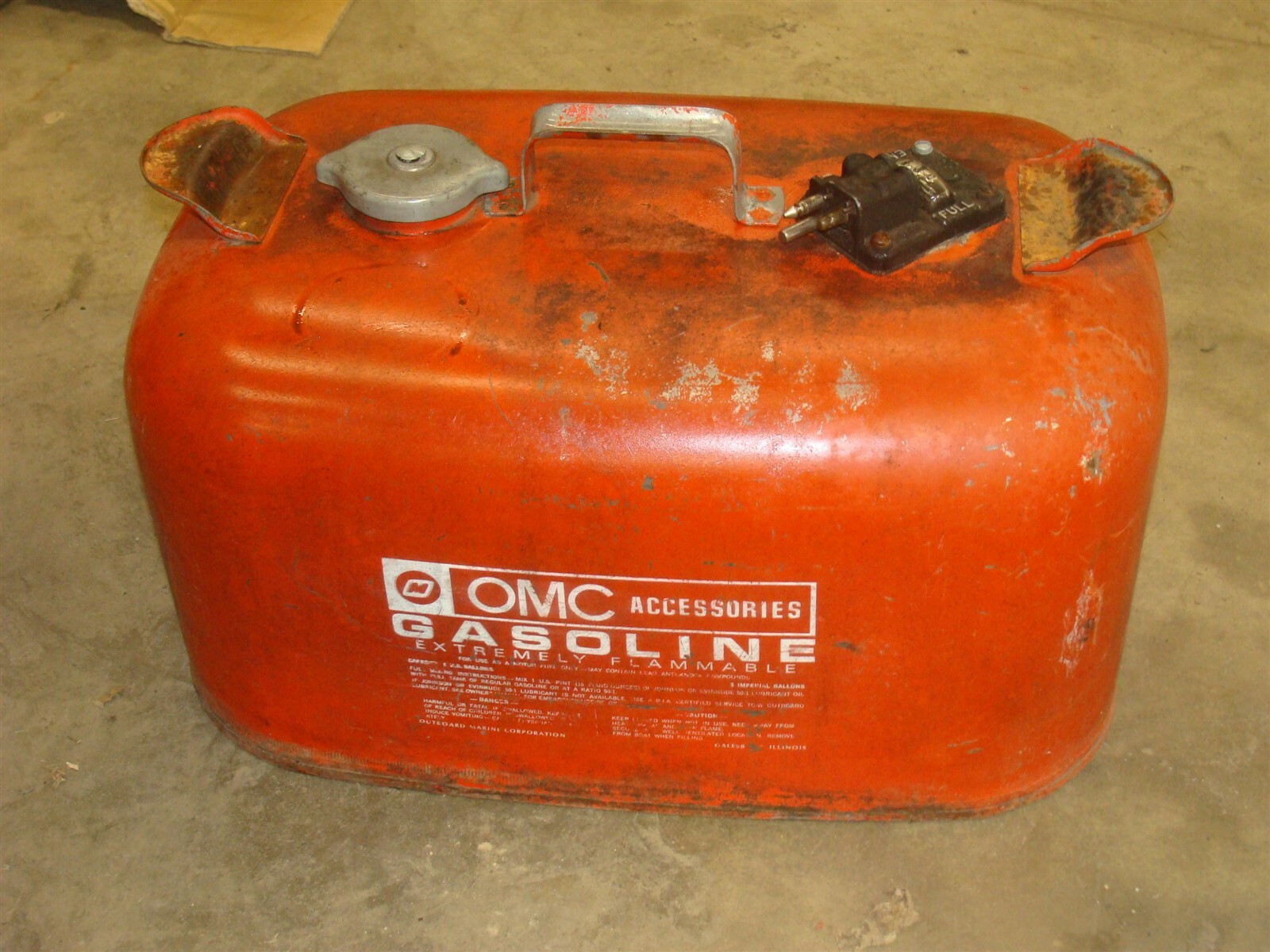 6 Gallon OMC Benzin Gas Tank, Vintage Außenbordboot Motor Gas Dose