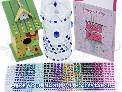 Self Adhesive Acrylic Rhinestones 3 Sizes Face Stick On Hair Gems Craft 480PCS - Picture 5 of 110