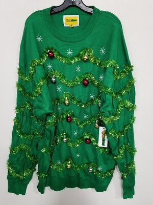 Tipsy Elves Men's Gaudy Garland Sweater Sz 4XL