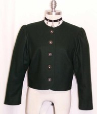Dark GREEN  WOOL German Women Sport Riding Hunting Dress Suit JACKET / 36 10 M