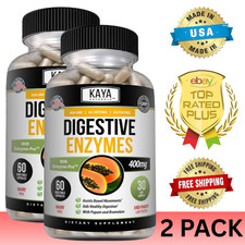  2 Pack Digestive Enzymes w/ Prebiotic  Probiotics, Gas, Constipation  Bloat