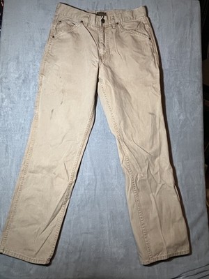 C.E. Schmidt Workwear Canvas Carpenter Pants 33x34* Khaki heavy duty