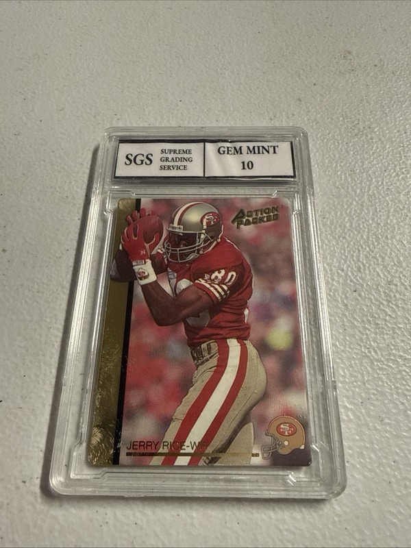 Action Packed Jerry Rice San Francisco 49ers Card #W SGS Gem Mint 10 Graded
