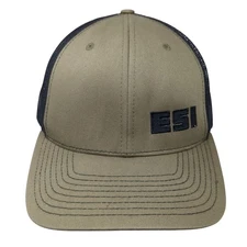 ESI Snapback Trucker Hat Green One Size Adjustable Mesh Back 6 Panel Richardson