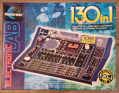 Maxitronix Electronic Lab 130 in 1 Vintage Untested w/ Manual & Wires 