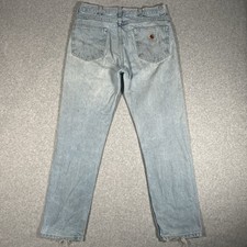 VTG 90s Carhartt Light Wash Workwear Style Jeans 34x32 (Fits 32x31) WORN