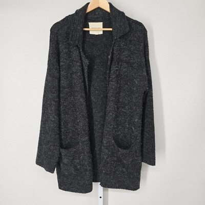 Thread & Supply Womens Black Textured Open Front Cardigan Jacket Medium