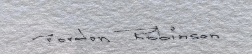 Pintura de paisaje en acuarela Gordon Robinson - Granja de invierno en Nueva Inglaterra Foto 3 de 4