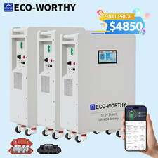 ECO-WORTHY 48.23kWh 3Pack 48V 314AH LiFePO4 Battery Vertical Standing Backup