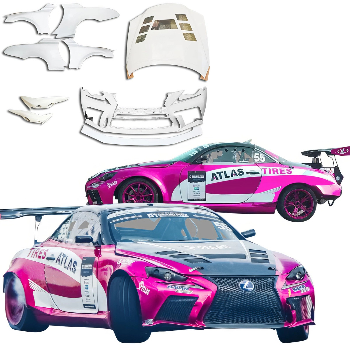 2002-2010 Lexus SC430 ModeloDrive FRP ATIR Wide Body Kit