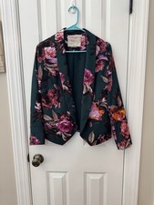 Cartonnier Anthropologie Women's Blazer Floral Fitted Jacket Size 4 boho