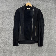 Helmut Lang Women S Asymmetric Multi Fabric Black/Gray Zip Up Hoodie Size Small