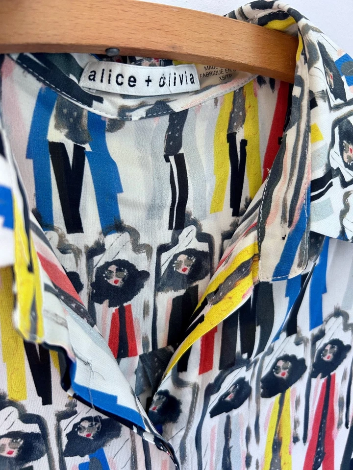 Blusa Alice and Olivia Donald Robertson talla XS seda Foto 3 de 4