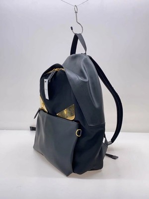 FENDI Black Backpack Monsters Eyes Rounded Good Condition Authentic Pre-owned