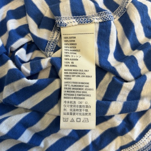 Y2K 2000s Hollister Top Womens Size XS Blue Striped Long Slim Deep V Neck Preppy - Picture 9 of 12