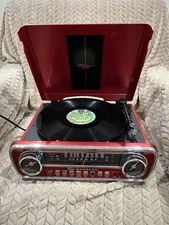 ION Mustang LP Turntable AM/FM Radio USB AUX Built-in Speakers TESTED