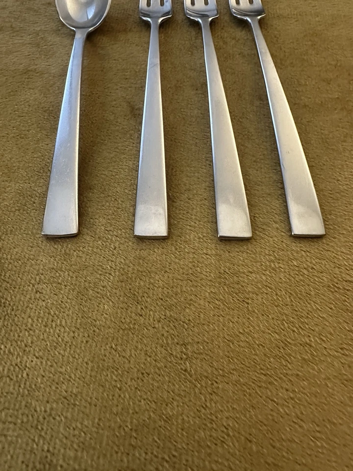 Dansk Stainless RONDURE (3) Cocktail Forks & (1) Fruit Spoon - Stainless Korea - Image 2 of 4
