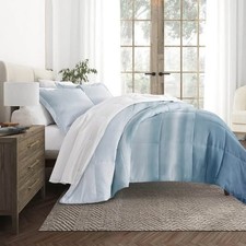 Reversible Patterned Down-Alternative Comforter Set FULL/QUEEN