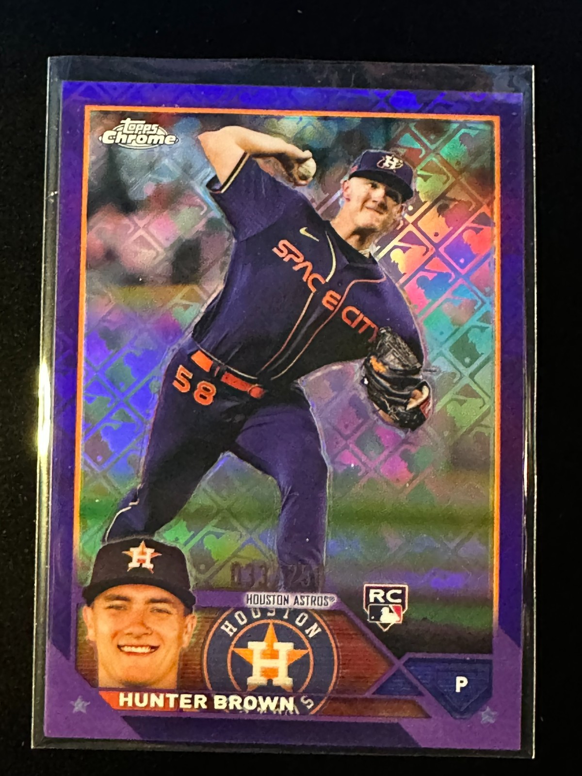 2023 Topps Chrome Logofractor HUNTER BROWN Purple RC /250 ASTROS
