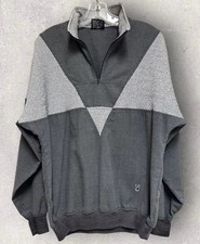 Vintage 80s Playboy 1/4 Zip Color block Pullover Sweatshirt Medium 23  x28  RARE