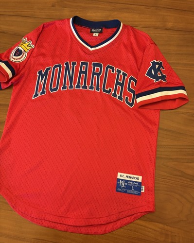 Kansas City Monarchs Negro League Rings & Crwns Mesh V-Neck Jersey Mens Large #5