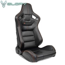 Universal Racing Seat Adjust Dual Slider Right Pu Carbon Leather Orange Stitch