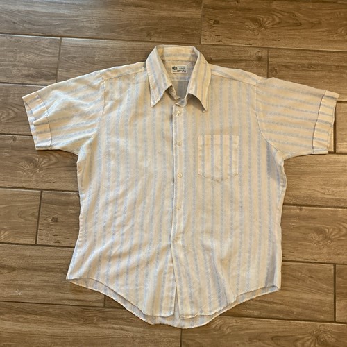 Rare 1960s 1970s KMart Mens Medium Collar Short Sleeve Shirt Retro Disco