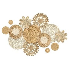 Set of 13 Boho Wall Basket Decor Woven Rattan Flat Baskets Handmade Boho Plain