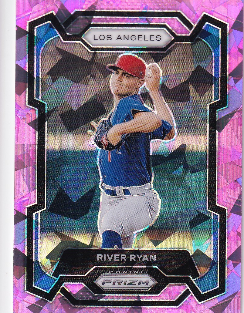 RIVER RYAN PRIZM ROOKIE RC PROSEPCTS PINK CRACKED ICE REFRACTOR DODGERS #78 2024
