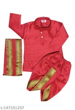 Kids/Boys Ethnic Wear South Indian Purple Color Dupatta With Dhoti Kurta Set....