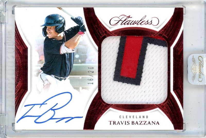 2025 Panini Flawless Travis Bazzana Prospect Patch Auto /20 Cleveland Guardians