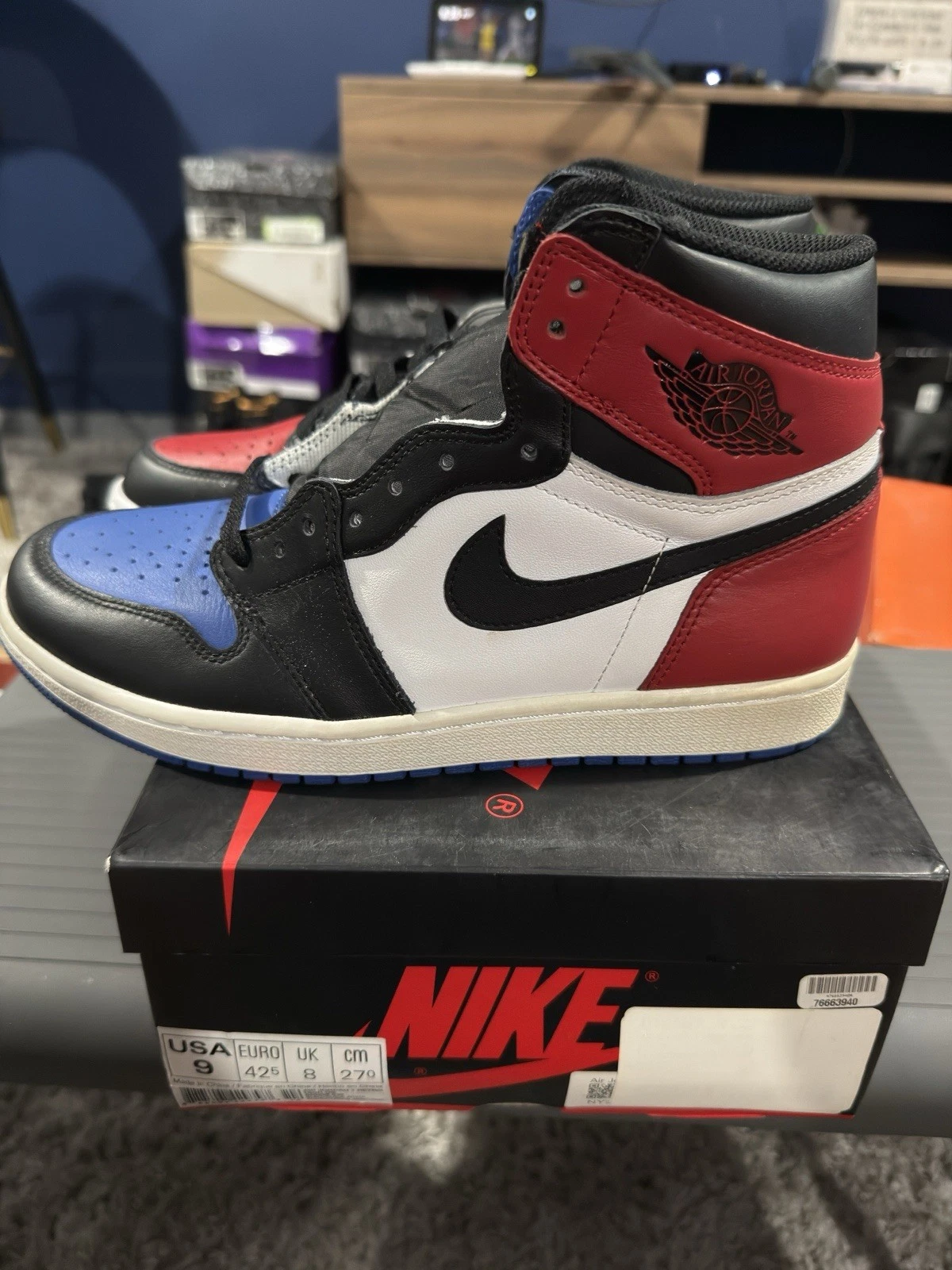 Jordan 1 Retro 'Top 3' (taglia 9) nuovo con scatola 555088 026