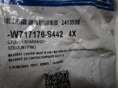4 PACK BOLTS STUDS OEM FORD W500745-S442 SEALED BAG