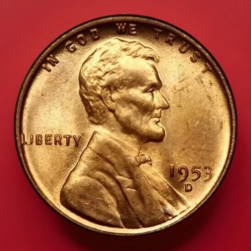 1953-D Gem BU Red From OBW US Lincoln Wheat Cent Penny Fast S&H W/Tracking