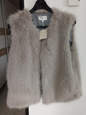 Fake Fur Weste Mit Taschen L Grau