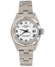 Rolex 79160 Date Ladies Stainless Steel Watch Oyster Bracelet White Roman Dial