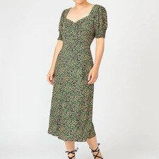 J.Crew Sweetheart Puffed Short Sleeve Floral A-Line Midi Dress Size 2