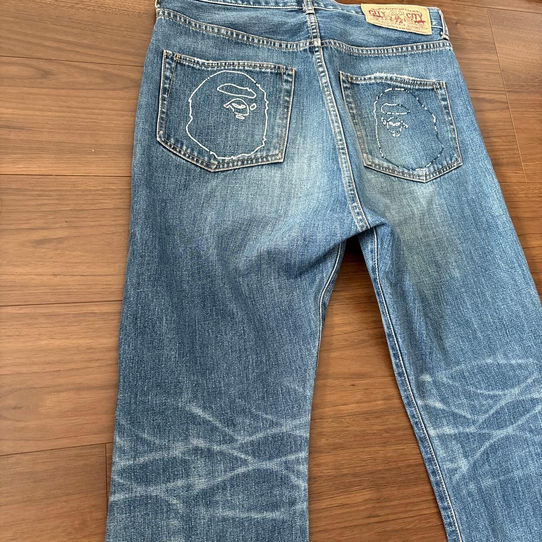 A Bathing Ape BAPE Denim Pants Jeans Light Blue M BA0226191 thumbnail 3