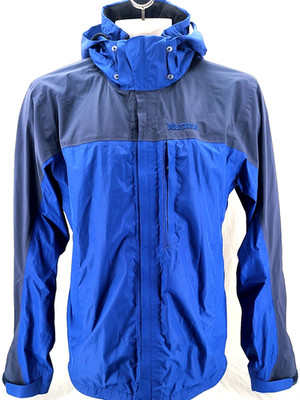 Marmot Membrain Blue Adjustable Zip Up Nylon Outdoor Rain Jacket Men's Large