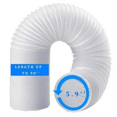 Portable Air Conditioner Hose 90'' Length Anti-Clockwise Thread 5.9'' Diameter