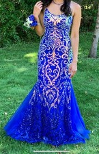 Royal Blue prom dress size 0, Only worn once,Need To Sell