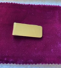 Vintage Gold Tone Money Clip Plain Rectangle Engravable Mid Century Style
