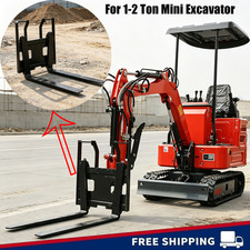 Mini Excavator Pallet Fork Attachment for 1-2 Ton Digger, 25mm Pin, 90mm Spacing